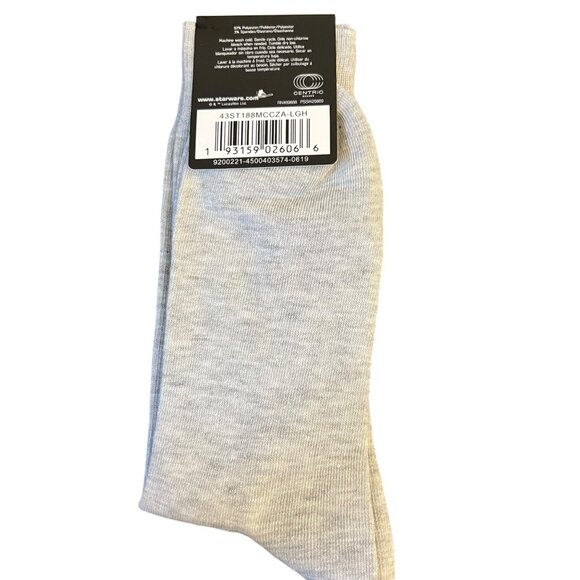 NWT Star Wars Socks Men's Large Obi-Wan Chewbaccca R2D2 Novelty Gift Gray - Picture 8 of 8